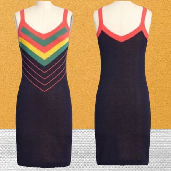 MODCLOTH Nostalgic Bliss Rainbow Knit Tank Dress M - Picture 1 of 10